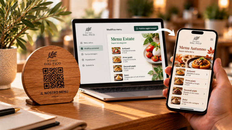 Aggiornare il menu QR senza ristampare il codice